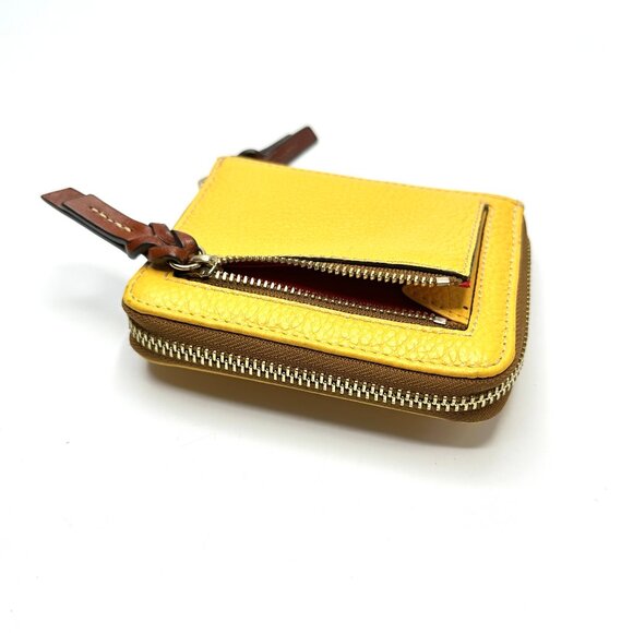 Dooney & Bourke Pebble Grain Small Zip Around Wallet — Dandelion Yellow — EUC - Picture 7 of 15